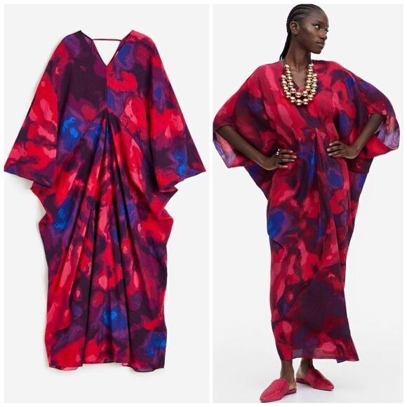 H&M Ramadan Modest Collection Viscose Kaftan Dress New - Picture 2 of 10